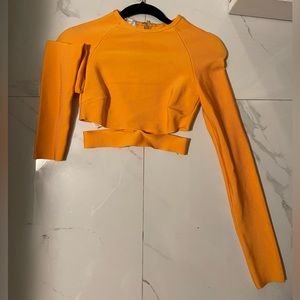 House of CB Orange Crop Top